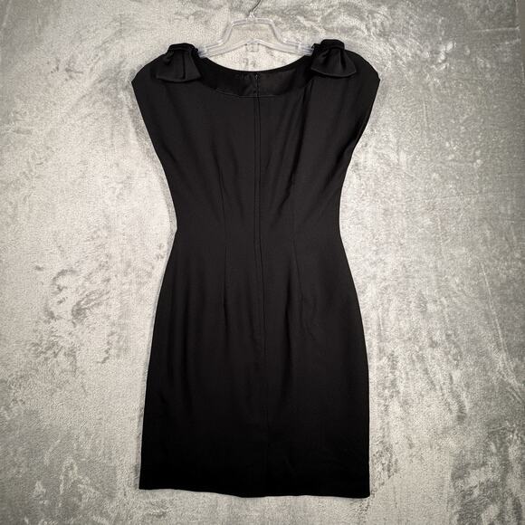 Ann Taylor Dress Womens 2 Black Sheath Bows Feminine Neutral Party Casual Office - Picture 3 of 8
